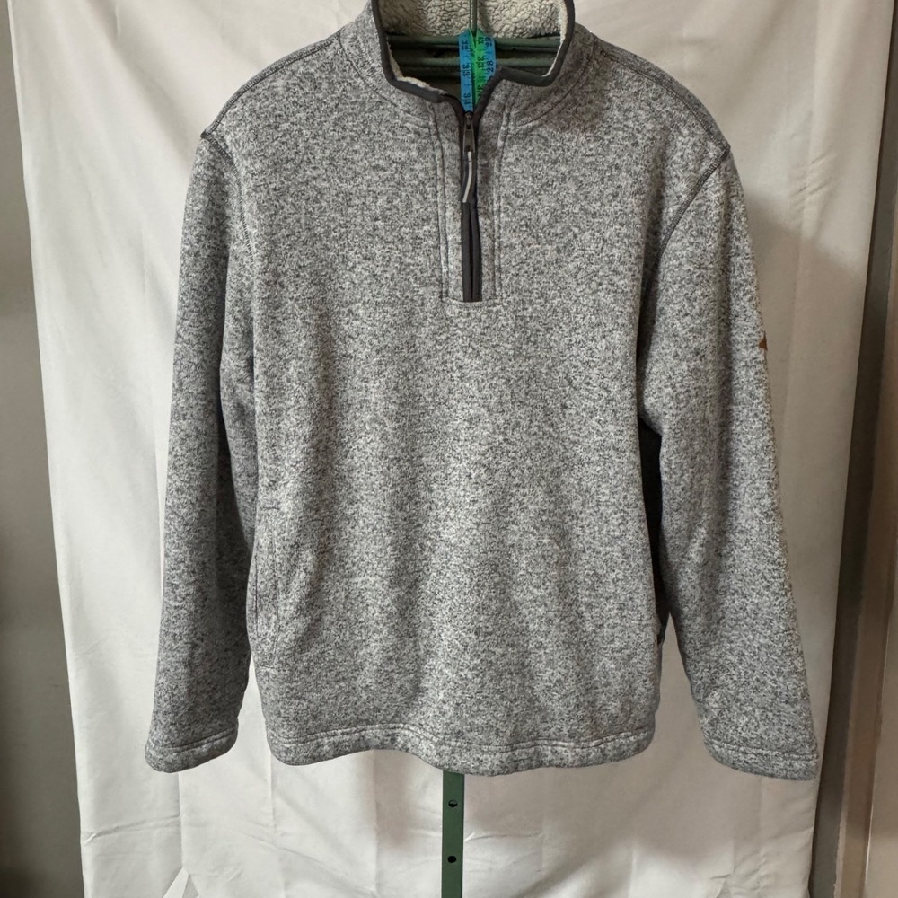 Orvis Sherpa Fleece Quarter Zip‎ Pullover Gray Mens XL Lined Sweater 1433070